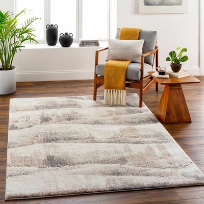 Banji 7'10" Square Modern Natural Gray/Eggplant/Gray/Nutmeg/Dark Gray/Natural Gray/Gray/Nutmeg/Natural Gray/Gray/Light Brown/Beige Area Rug - Boutique Rugs