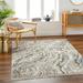 Ioane 2' x 2'11" Modern Bone/Black White/Cloud Gray/Dark Beige/Multi Brown Area Rug - Hauteloom