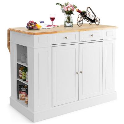 Costway Kitchen Island with Storage and 3-Level Ad...