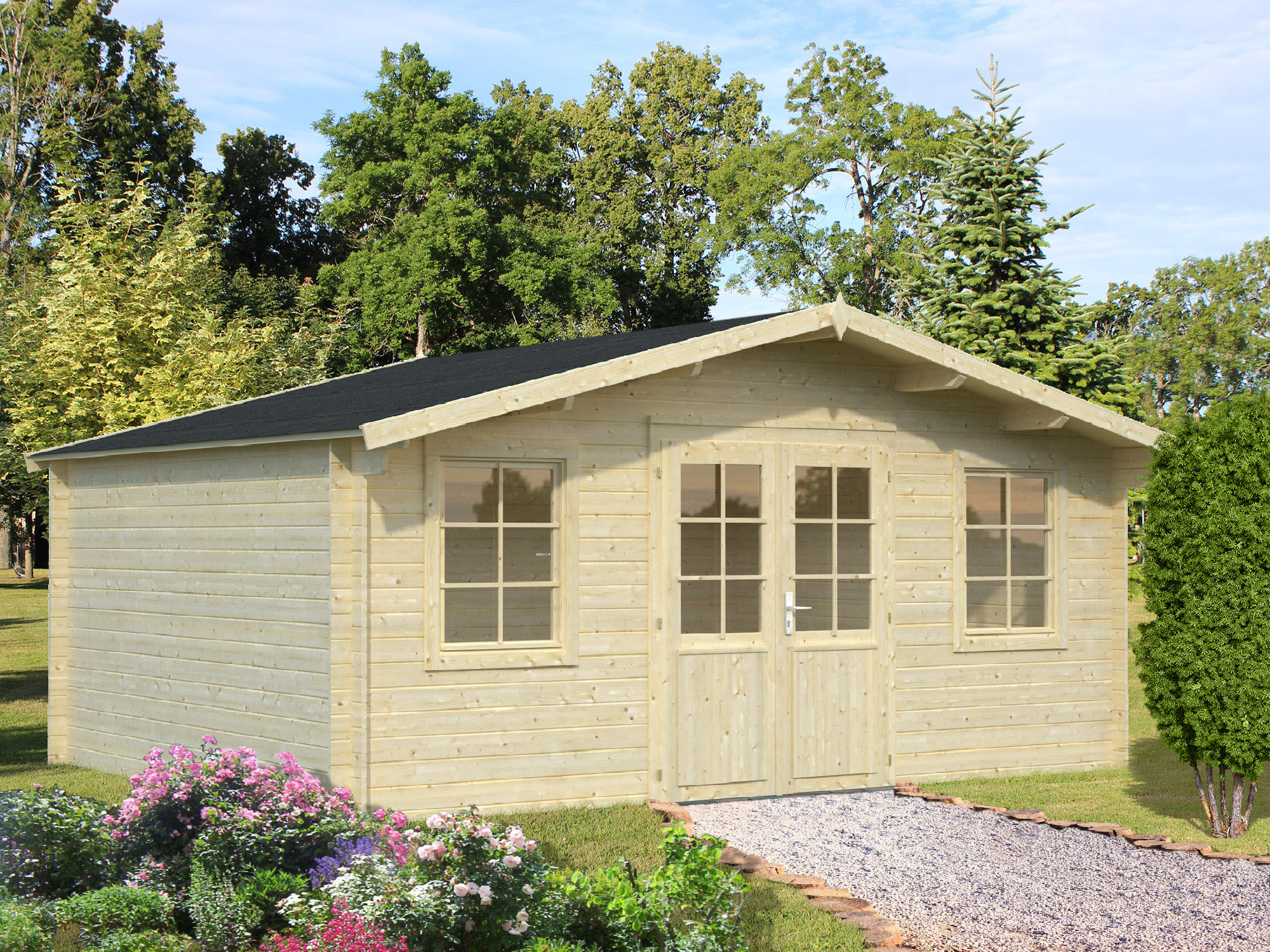 Gartenhaus PALMAKO "Klara", beige (naturbelassen), ohne Dacheindeckung, Gartenhäuser, ohne Dacheindeckung Image