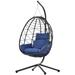 Swing Chair Patio Wicker Hanging Egg Chair with Stand for Bedroom Living Room Balcony