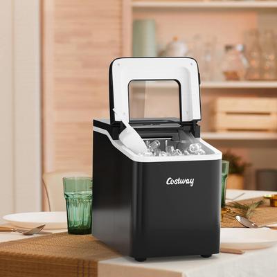 Costway Portable Ice Maker Machine Countertop 26Lbs/24H Self-cleaning - 12'' x 9'' x 12'' (L x W x H)