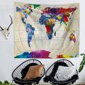 Final Clear Out! Tushelia World Map Tapestry Watercolor Tapestry Abstract Map Tapestry Wall Hanging Colorful Globe Tapestry Stylish Painting Map Tapestry For Living Room Dorm Wall Decor