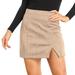 iOPQO Winter Dresses for Women 2024 Mini Skirt Skirts for Women Dresses for Women Womens Women s Short Skirt Suede Bag Hip High Waist Zipper Autumn Winter Skirt Skirt Mini Dress Beige Dress L