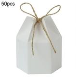 SANWOOD Hexagon Candy Box 50Pcs Wedding Valentine Kraft Paper Package Boxes Lantern Hexagon Candy Cases