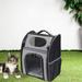 Tucker Murphy Pet™ Outdoor Travel Use Portable Pet Carrier Backpack, Black Polyester in Black/Gray | 16.5 H x 12.6 W x 9.8 D in | Wayfair