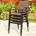 Wildon Home® Cofer Round 4 - Person 27.6" Long Outdoor Dining Set Plastic in Brown | 27.6 W x 27.6 D in | Wayfair 6FBF315E0CE243BEA399055D8B73B00D