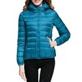 Dtydtpe 2024 Clearance Sales Women s Packable Down Jacket Lightweight Puffer Jacket Hooded Winter Coat Blue S