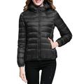 Dtydtpe 2024 Clearance Sales Women s Packable Down Jacket Lightweight Puffer Jacket Hooded Winter Coat Black S