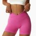 AXXD Clearance Shorts For Women Solid Span Ladies High Waist Wide Leg Trousers Yoga Short Compression Shorts for Lady Hot Pink 6