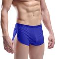 iOPQO men s pants Men s Underwear Pants Round Three-point Pants Home Silky Men s Shorts Men s Casual Shorts Blue M