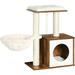 FEANDREA WoodyWonders Small Cat Tree for Kittens Modern Cat Tower for Indoor Cats Cat Condo with Scratching Posts Removable Washable Cushions Rustic Brown