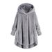 Dtydtpe Clearance Sales Cardigan for Women Plus Size Button Plush Hooded Loose Cardigan Wool Coat Winter Jacket Womens Long Sleeve Tops Winter Coats for Women