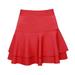 iOPQO skirts for women Ladys Elastic High Waist Safety Pants Skirt Solid Casual Double-Layer Base Skirt Skirt Red XL