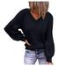 Dtydtpe Sweaters for Women Autumn New Casual Loose Solid Color Pullover Long-Sleeved Sweater Womens Long Sleeve Tops Womens Sweaters