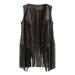 Dtydtpe Clearance Sales Tank Top for Women Casual Top Suede Ethnic Tassels Fringed Lapel Vest Cardigan Plus Size Tops for Women Winter Coats for Women