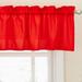 Red Opaque Solid Ribcord Kitchen Curtains Choice of Tier Valance or Swag