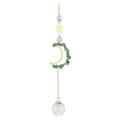 Natural Amethyst Amethyst Macadam Hollowed Out Moon Pearl Crystal Ball Wind Chimes Suncatcher