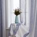 DSstyl Sheer Curtains for Living Room Bedroom Bathroom Curtain Window Grommet Voile Drapes Stripe Farmhouse Curtains Faux Linen Window Treatments Semi Curtain 2 Panels