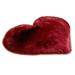 Thinsont Heart Shape Plush Carpet Bedroom Bedside Floor Carpet Living Room Sofa Carpet Area Rug Decor wine 30x40cm