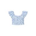 TOM TAILOR Mädchen 1036162 Kinder Cropped Batik Bluse mit Rüschen, 31853-Blue Tie Dye Circle, 158