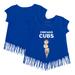 Girls Youth Tiny Turnip Royal Chicago Cubs Triple Scoop Fringe T-Shirt