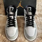 Nike Shoes | Michael Jordan 1mid Sz 8.5 Lt Smoke Grey/Black-White New In Box | Color: Gray/White | Size: 8.5