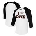 Women's Tiny Turnip White/Black San Francisco Giants I Love Dad 3/4-Sleeve Raglan T-Shirt