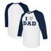 Women's Tiny Turnip White/Navy Seattle Mariners I Love Dad 3/4-Sleeve Raglan T-Shirt