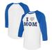 Women's Tiny Turnip White/Royal Chicago Cubs I Love Mom 3/4-Sleeve Raglan T-Shirt