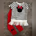 Disney Matching Sets | Disney Minnie Mouse Girls 2-Piece Set New With Tags | Color: Red | Size: 5g