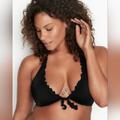 Victoria's Secret Swim | New Victoria's Secret Black Ruffle Capri Underwire Bikini Swim Top 32ddd Nwt | Color: Black | Size: S