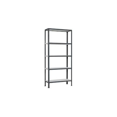 Proregal Wohnregal Living Koala Metal mit 5 Fachböden | HxBxT 180x100x30cm | Fachlast 150kg | Anthrazit/Weiß | Homeregal Zimmerregal Küchenregal Regal Image