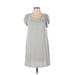 The Vanity Room Casual Dress: Gray Stripes Dresses - Women's Size Small