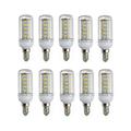 Low Voltage 12V E14 LED Bulbs, Low Voltage 24V E14 Led Corn Lamp Base 10-80v, 6w Light Bulb - 40w Halogen Equivalent - Off Grid Solar System LED Lights 10-Pack (Color : Warm White)