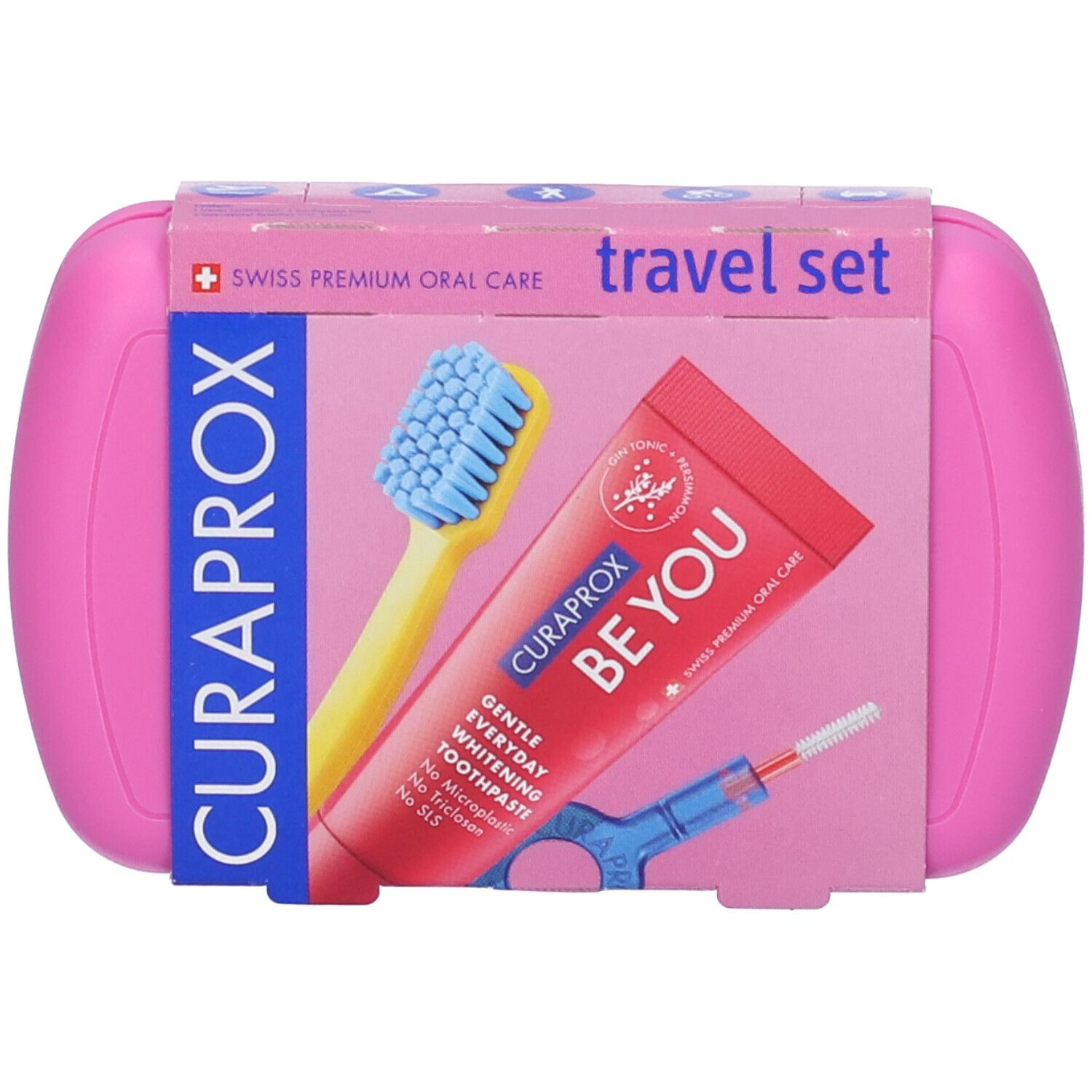 Curaprox Travel Set, Pink 1 pz Set combinato