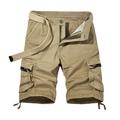 Juebong Men s Solid Cargo Shorts Armygreen Gym Shorts for Men Casual Hiking Workout Sweatpants with Button Pocket Medium Khaki