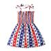 Deals Ausyst Summer Dresses Girls Dresses Kids Baby Girls Dress Beach Dresses Casual Sleeveless American Flag Princess Sundress Summer Dress Clearance