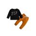 Toddler Baby Boys Girls Halloween Clothes Crewneck Sweatshirt Pullover Long Sleeve Shirt Pants Spooky Skeleton Outfits