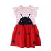 TAIAOJING Baby Girls Dresses Color Woven Inter Striped Cotton 2023 Dresses Embroidered Needlework Princess Dress For 7 Years