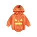 jaweiwi Baby Halloween Romper Long Sleeve Ghost Face Hooded Snap Bodysuit Infant/Toddler Boys Girls Triangle Bottom Jumpsuit Size 0 6 12 18 24 M