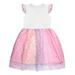 TAIAOJING Toddler Girl Dress Kids Baby Girls Dress Short Sleeve Rainbow Tulle Dress Birthday Party Tutu Skirt Princess Dress
