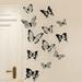 BadyminCSL 24Pcs Decal Wall Stickers Home Decorations 3D Butterfly Black White