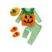 Licupiee 5Pcs Baby Girl Boy Halloween Outfits Pumpkin Stripe Tops Pants with Shoes Hat Halloween Clothes Set