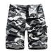 Juebong Men s Outdoor Cargo Shorts Camo Armygreen Running Shorts Casual Hiking Workout Sweatpants with Zip Pocket 5X-Large Gray