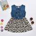 Herrnalise Toddler Kid Baby Girl Sleeveless Cowboy Leopard Print Princess Dress Clothes