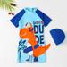 URMAGIC Baby Toddler Boys Swimsuit One Piece Zipper Bathing Suit Shark Sun Protection Rash Guard Swimwear Surfing Suit 1-7 Years