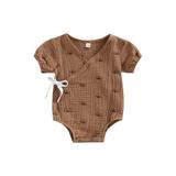 Carolilly Baby Kimono Romper Short Sleeve Sun Print Wrap Bodysuit Robe Japanese Pajamas 0-18M