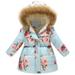 Winter Warm Baby Toddler Boys Jacket Windproof Floral Coat Girls Hooded Thick Girls Outfits&Set Size 2 Years-7 Years