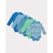 Hanes Flexy Baby Knit Long Sleeve Bodysuits 4-Way Stretch Boys & Girls 5-Pack Blue Green Assorted 18M-24M